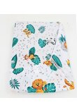 Cearceaf Prichindel, patut, Animalute in jungla, multicolor, 140x70 cm