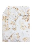 Cearceaf Prichindel, patut, Caprioara bambi si prietenii, alb, 140x70 cm