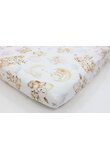 Cearceaf Prichindel, patut, Caprioara bambi si prietenii, alb, 140x70 cm