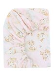 Cearceaf Prichindel, patut, Caprioara bambi si prietenii, roz, 140x70 cm