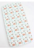 Cearceaf Prichindel, patut, Ursulet si trenulet, multicolor, 140x70 cm