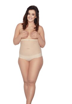 Chilot modelator, cu talie inalta, Glam, bej