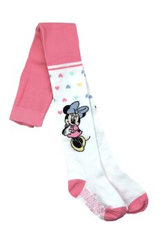Ciorapi cu chilot, 75%bumbac, Minnie Mouse, roz cu inimioare