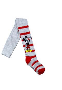 Ciorapi cu chilot, Mickey si Pluto, gri cu dungi rosii
