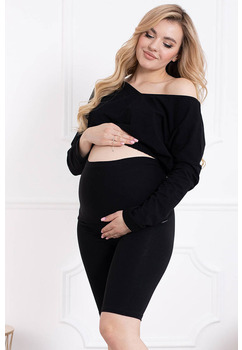 Colanti scurti gravide, 95% bumbac, Lora, negru