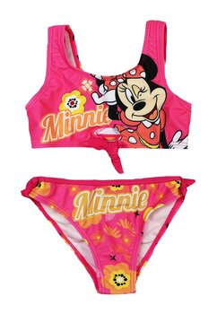 Costum de baie 2 piese, 82% poliester, Happy Minnie Mouse, roz