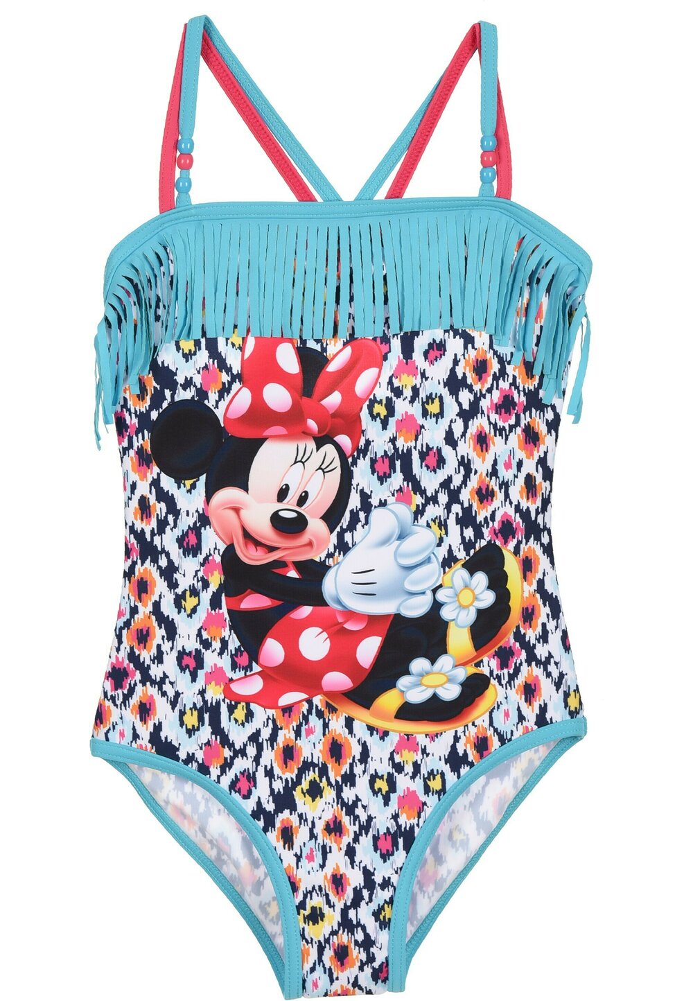 Costum de baie intreg, Minnie, turcoaz cu franjuri