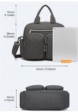 Geanta pentru mamici din poliester, Dia, gri inchis, 37 x 14,5 x 37 cm