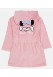 Halat de baie, poliester, Minnie Mouse cu fundita, roz deschis