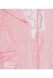Halat de baie, poliester, Minnie Mouse cu fundita, roz deschis