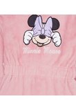 Halat de baie, poliester, Minnie Mouse cu fundita, roz deschis