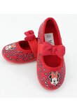 Incaltaminte interior, material textil, cu elastic, Minnie, rosu