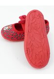 Incaltaminte interior, material textil, cu elastic, Minnie, rosu