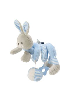 Jucarie pentru carucior spirala, Iepuras, albastru, 18 cm