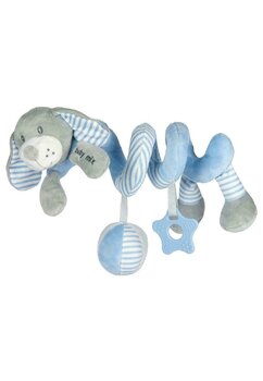 Jucarie pentru carucior spirala, ursulet, albastru, 18 cm