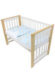 Lenjerie 3 piese, bumbac, Caprioara Bambi si prietenii, 120x60 cm, albastru