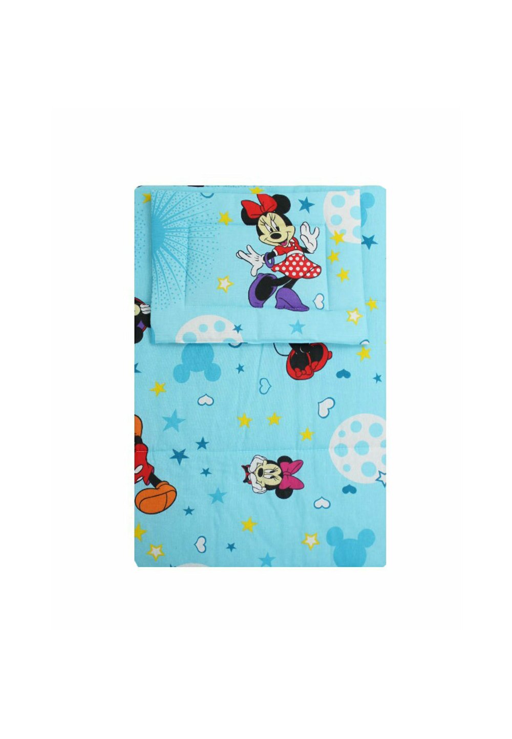 Lenjerie 3 piese, Minnie si Mickey, albastra cu stelute, 120x60cm Prichindel