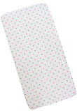 Lenjerie 4 piese, bumbac, stelute roz si gri, 120x60 cm, alb