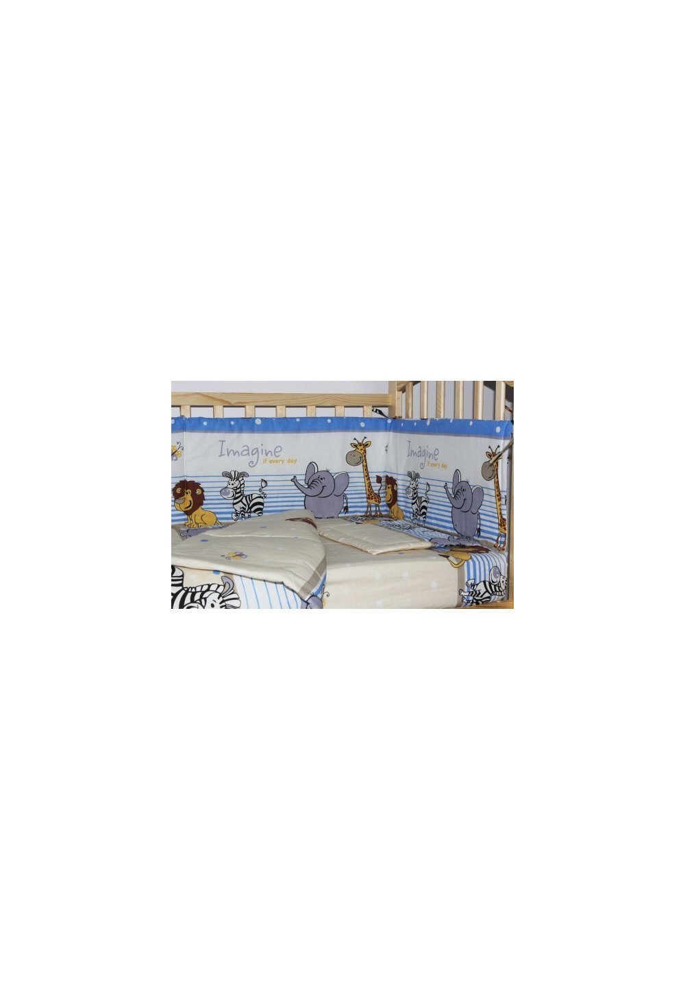 Lenjerie 4 piese, safari blue, 120×60 cm Prichindel imagine noua