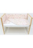 Lenjerie 5 piese, bumbac, caprioara Bambi si prietenii, 120x60 cm, roz