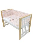 Lenjerie 5 piese, bumbac, caprioara Bambi si prietenii, 120x60 cm, roz