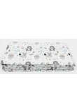 Lenjerie 5 piese, bumbac, Urs cu fular gri si turcoaz, 120x60 cm, alb