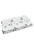Lenjerie 5 piese, bumbac, Urs cu fular gri si turcoaz, 120x60 cm, alb