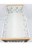 Lenjerie 5 piese, bumbac, Urs cu fular gri si turcoaz, 120x60 cm, alb