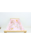 Lenjerie 5 piese, bumbac, ursuletul somnoros, roz, 120x60 cm