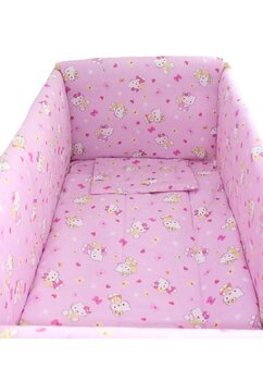 Lenjerie 7 piese, Prichindel, Hello Kitty, roz deschis, 140x70cm