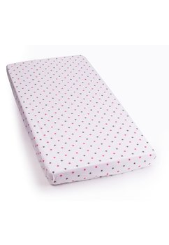 Lenjerie alba,stelute roz cu gri,4 piese, 120 x 60