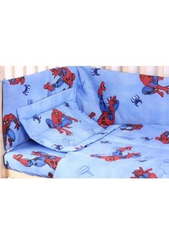 Lenjerie bumbac Spiderman,albastru, 5 piese, 140x70cm