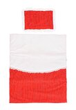 Lenjerie cu baldachin, 6 piese, rosu cu buline albe, 120x60 cm