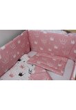 Lenjerie cu baldachin, 8 piese, Princess roz, 120 x 60 cm