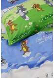 Lenjerie de pat 3 piese, bumbac, Tom si Jerry, multicolor, 140 x 200 cm