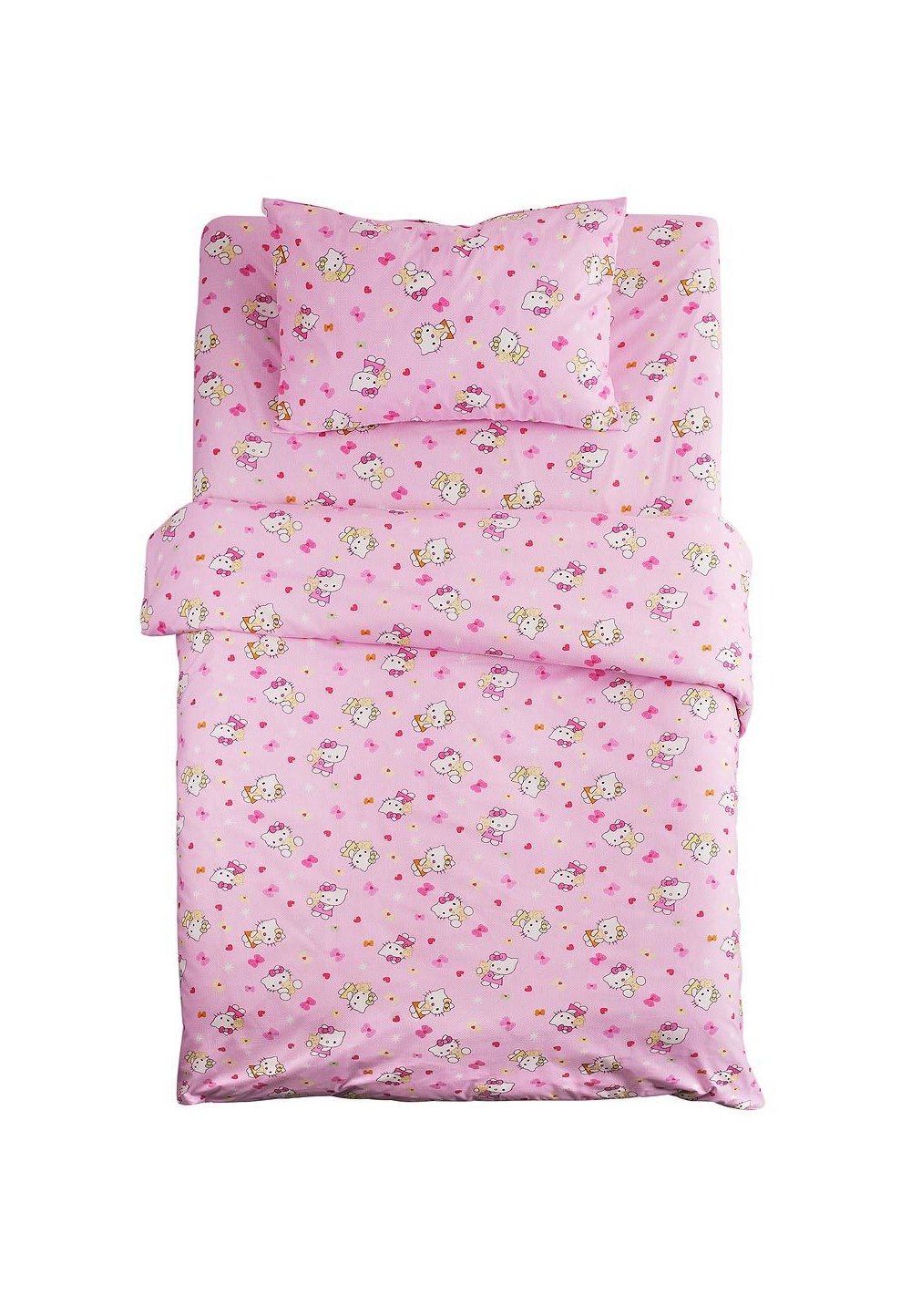 Lenjerie de pat, Hello Kitty roz, 3 piese, 160x200cm Prichindel