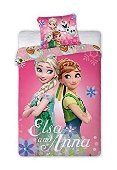 Lenjerie de pat, roz, Elsa si Anna, 160x200cm