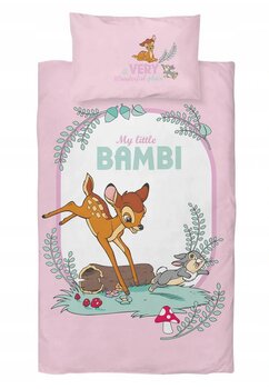 Lenjerie pat bumbac, My little Bambi, roz, 100x135 cm