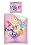 Lenjerie pat, Happy Ponies, roz, 140x200 cm