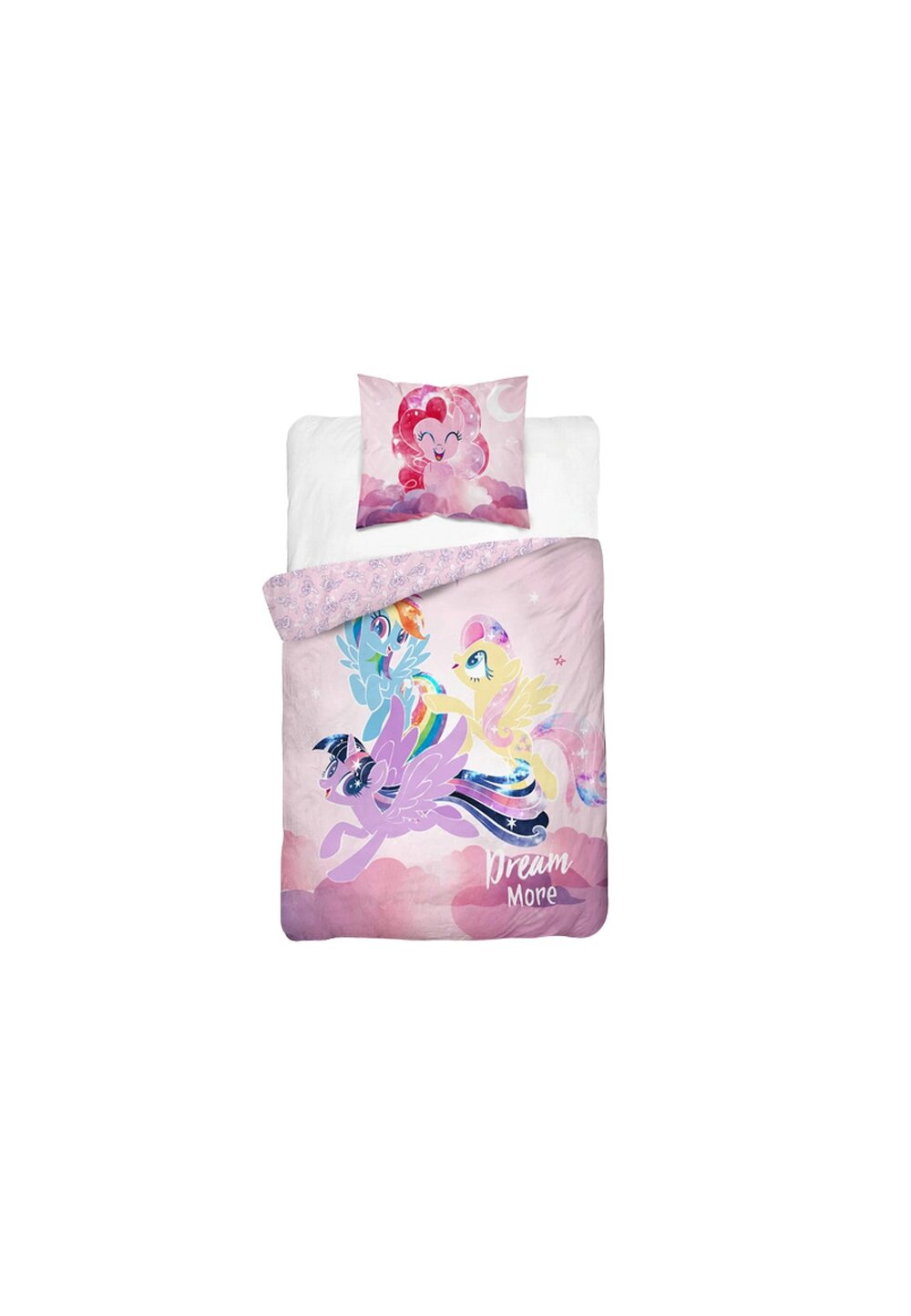 Lenjerie pat, Pony, Dream More, roz , 160×200 cm DISNEY