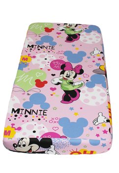 Lenjerie patut, 3 piese, Minnie si Mickey, roz, 120 x 60 cm