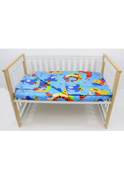Lenjerie patut, 3 piese, Winnie si Aiurel, albastru 120 x 60 cm