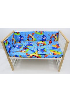 Lenjerie patut, 4 piese, Winnie si Aiurel, albastru 120 x 60 cm