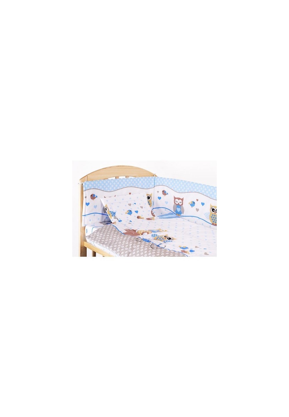 Lenjerie patut, 5 piese, Bufinite albastre, 140×70 cm Prichindel imagine noua