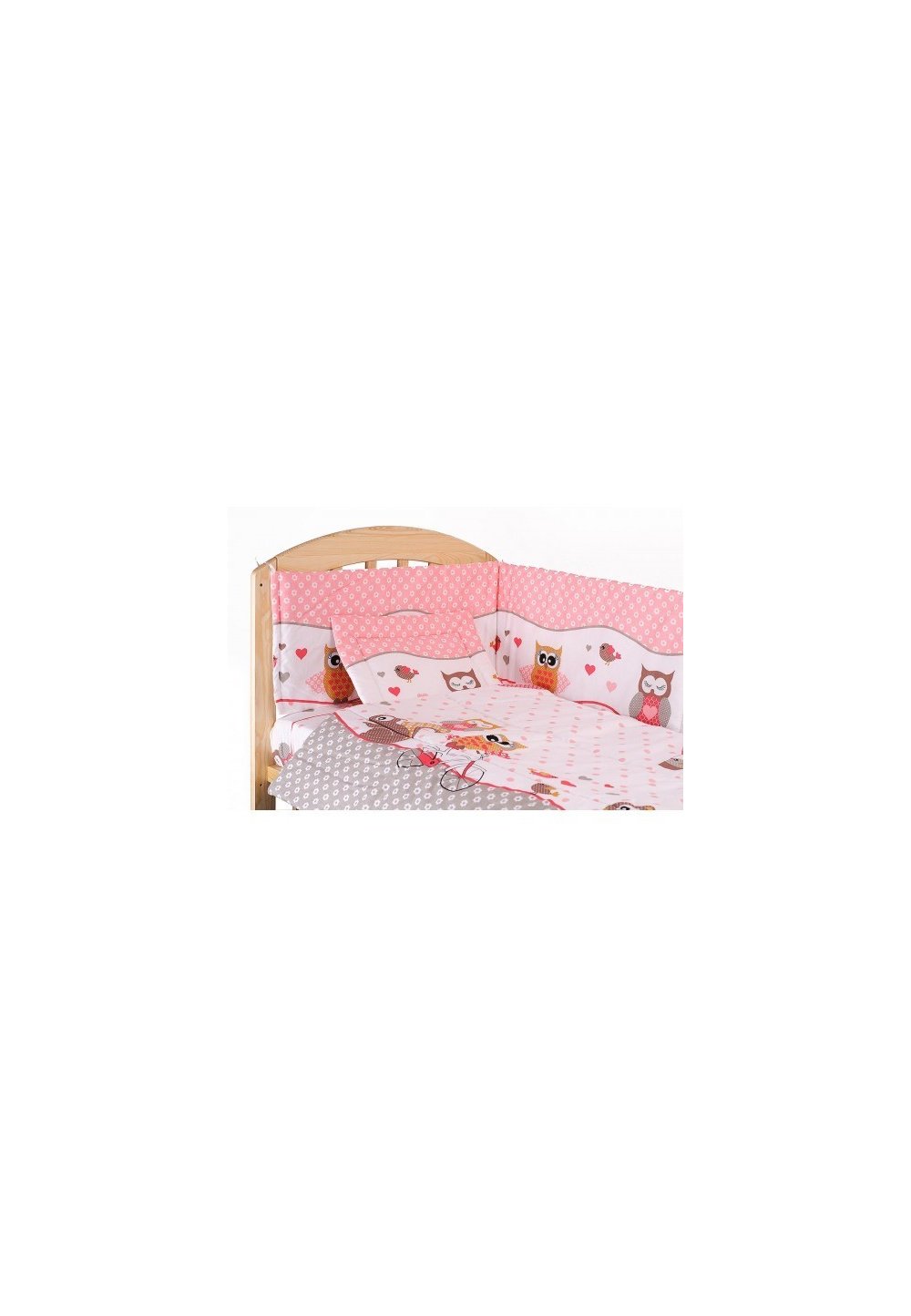 Lenjerie patut, 5 piese, Bufinite roz, 140×70 cm Prichindel