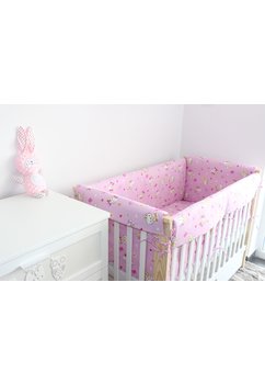 Lenjerie patut 7 piese, Maxi, Hello Kitty, roz deschis, 120x60cm