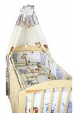 Lenjerie patut cu baldachin, 6 piese, Safari crem, 120 x 60 cm