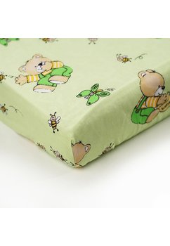 Lenjerie ursulet cu albinute verde,5 piese, 120 x 60