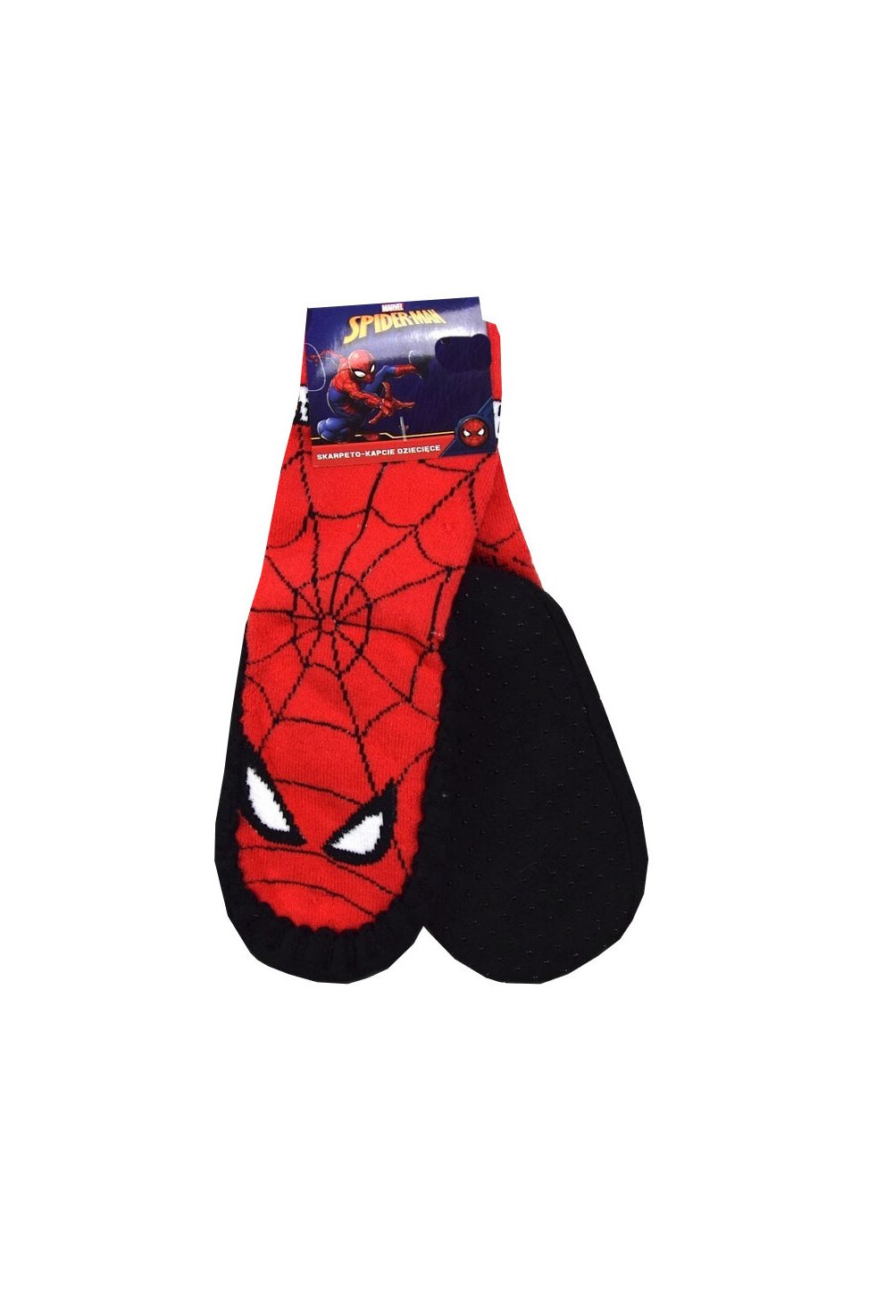 Mocasini, 75% bumbac, Spider Man, rosii