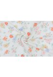 Muselina, floricele roz, 80 x 67 cm, alb